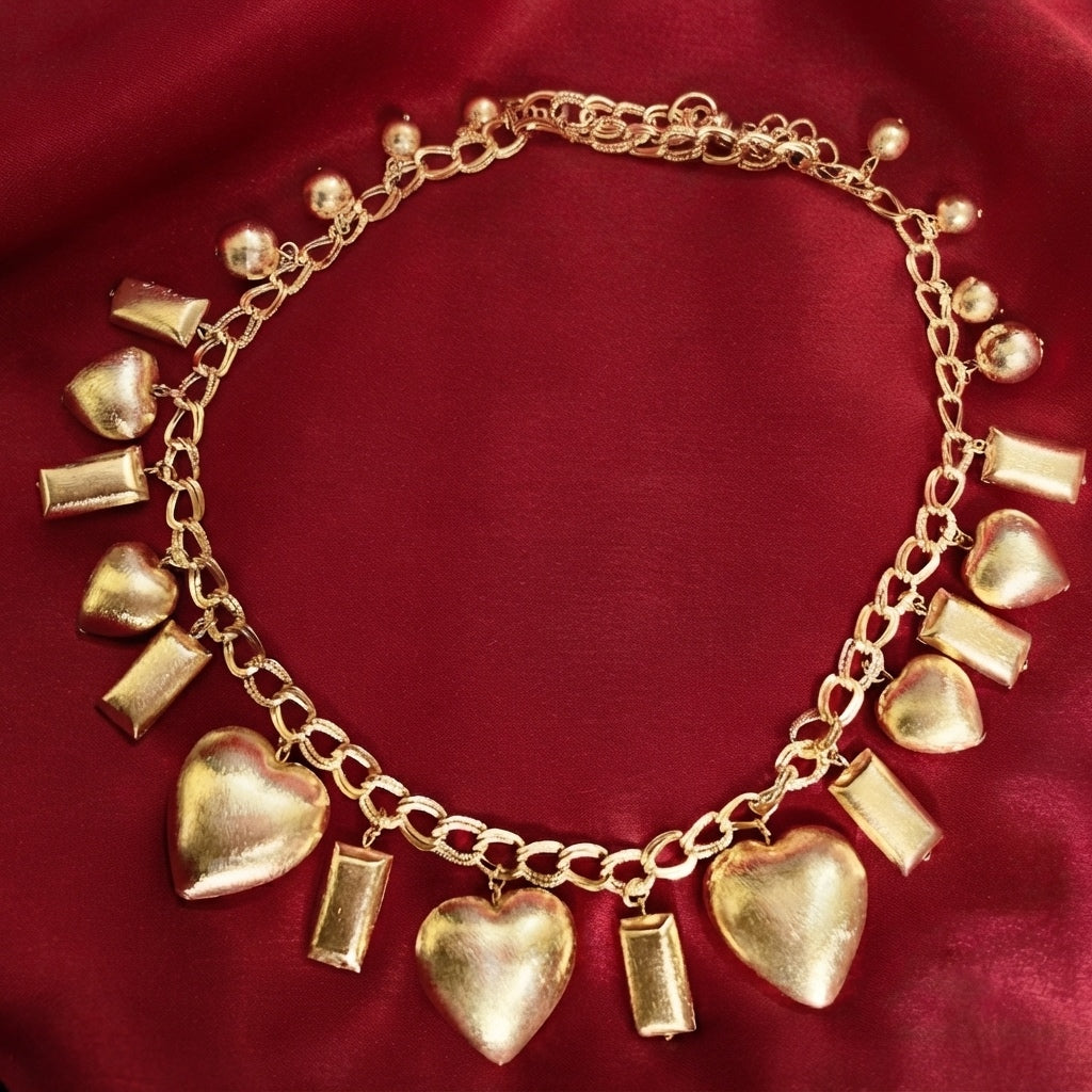 GOLDEN HEART NECKPIECE