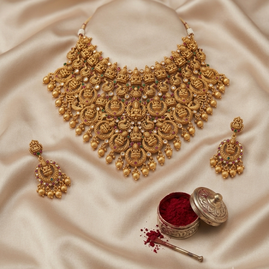 GOLDEN SUKANYA NECKLACE SET