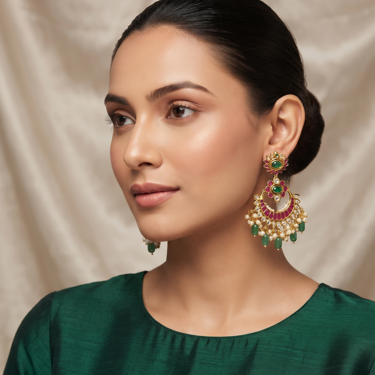 EMERALD RANI CHANDBAALI EARRINGS