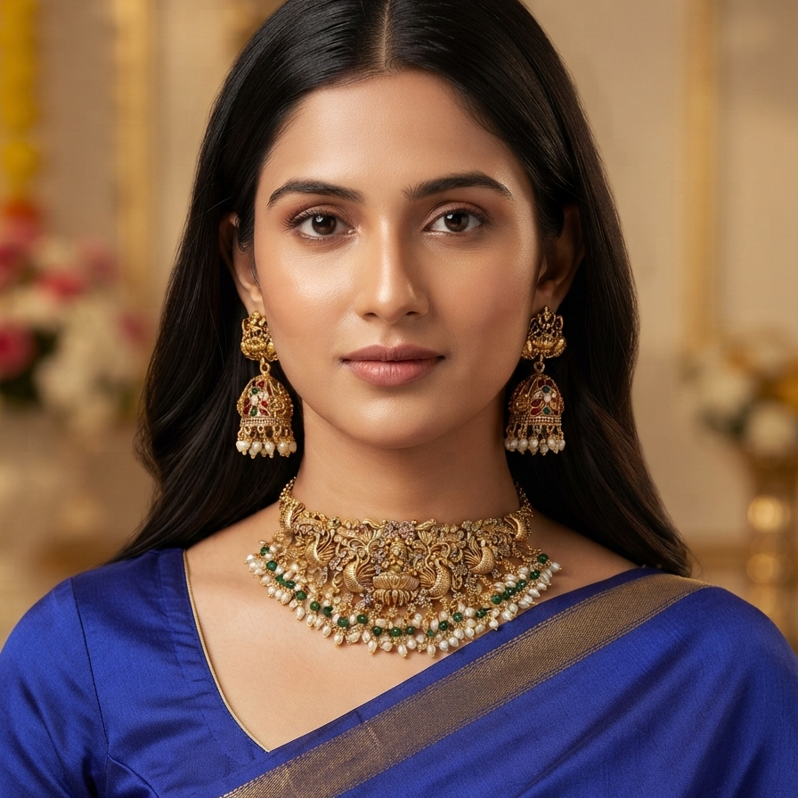 GOLDEN REVATHI CHOKER SET