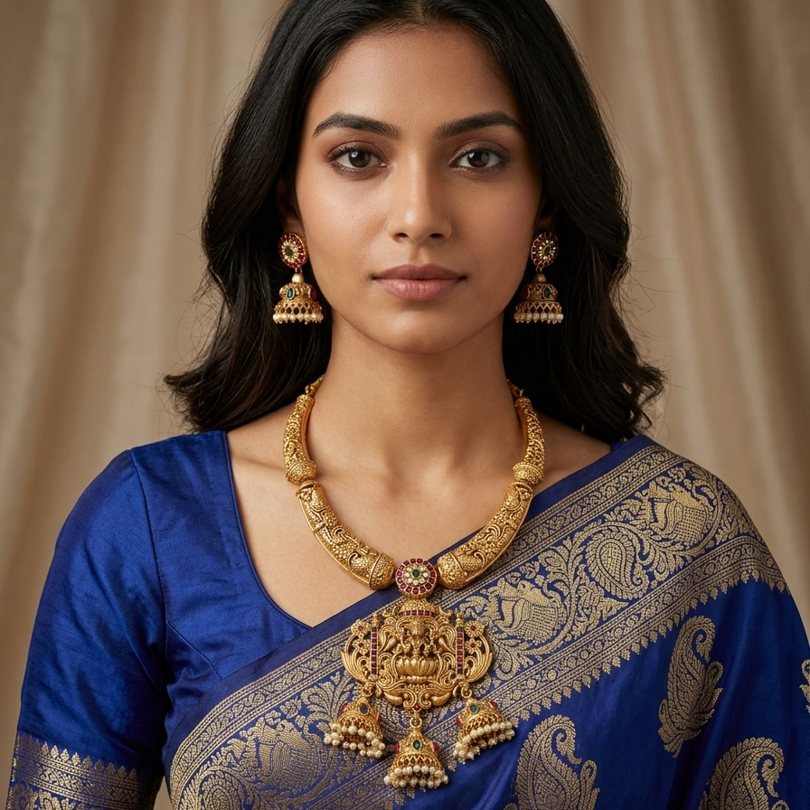 GOLDEN DEVYANI NECKLACE SET