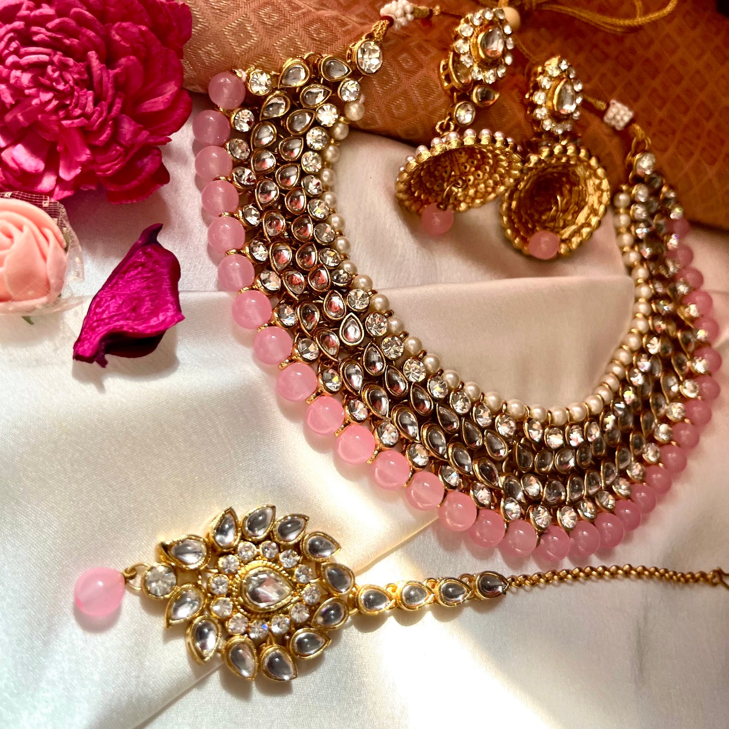 PINK DIA NECKLACE SET
