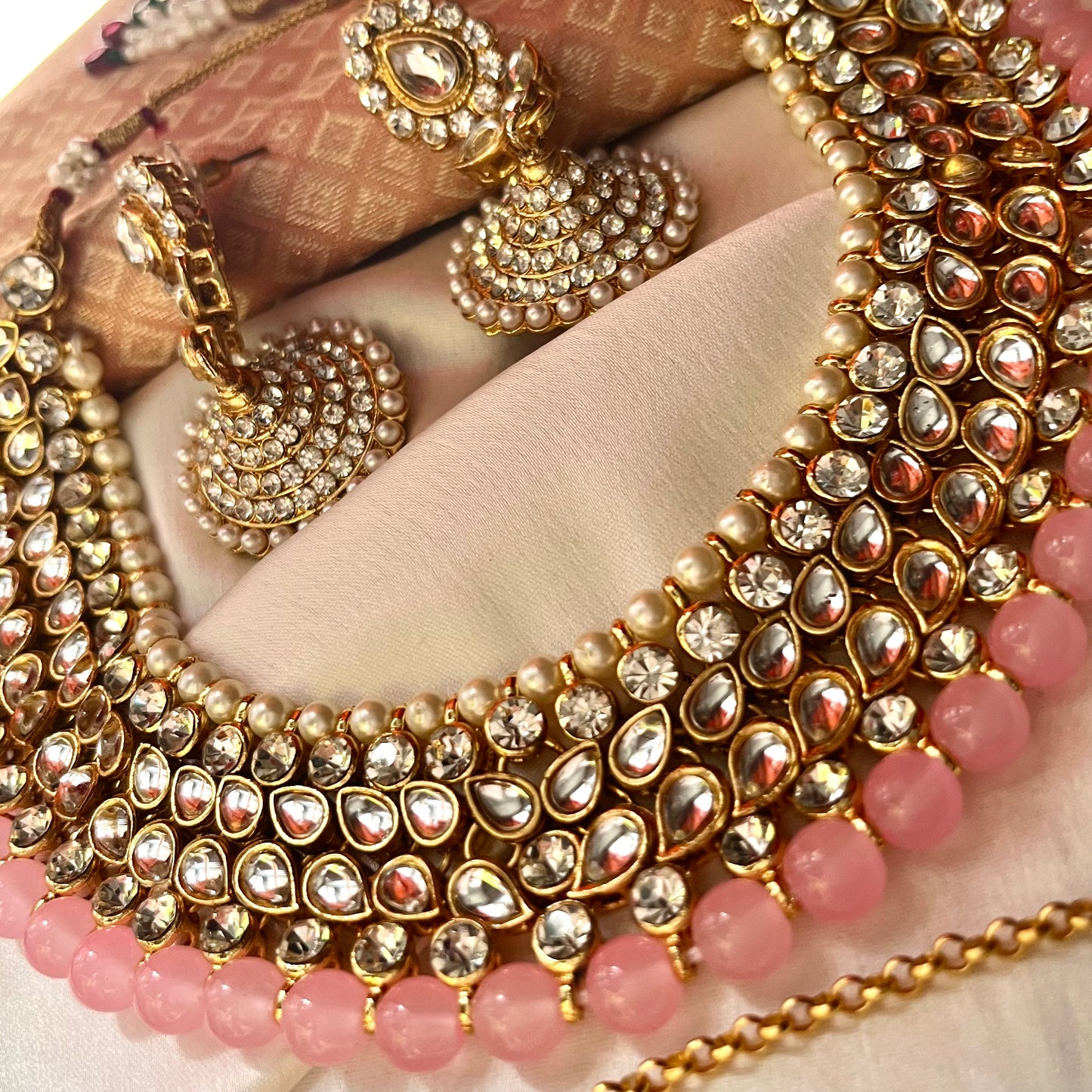 PINK DIA NECKLACE SET