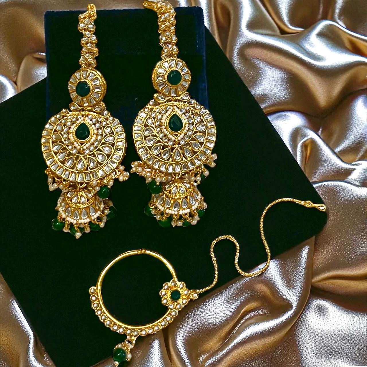 EMERALD KOHINOOR NECKLACE SET