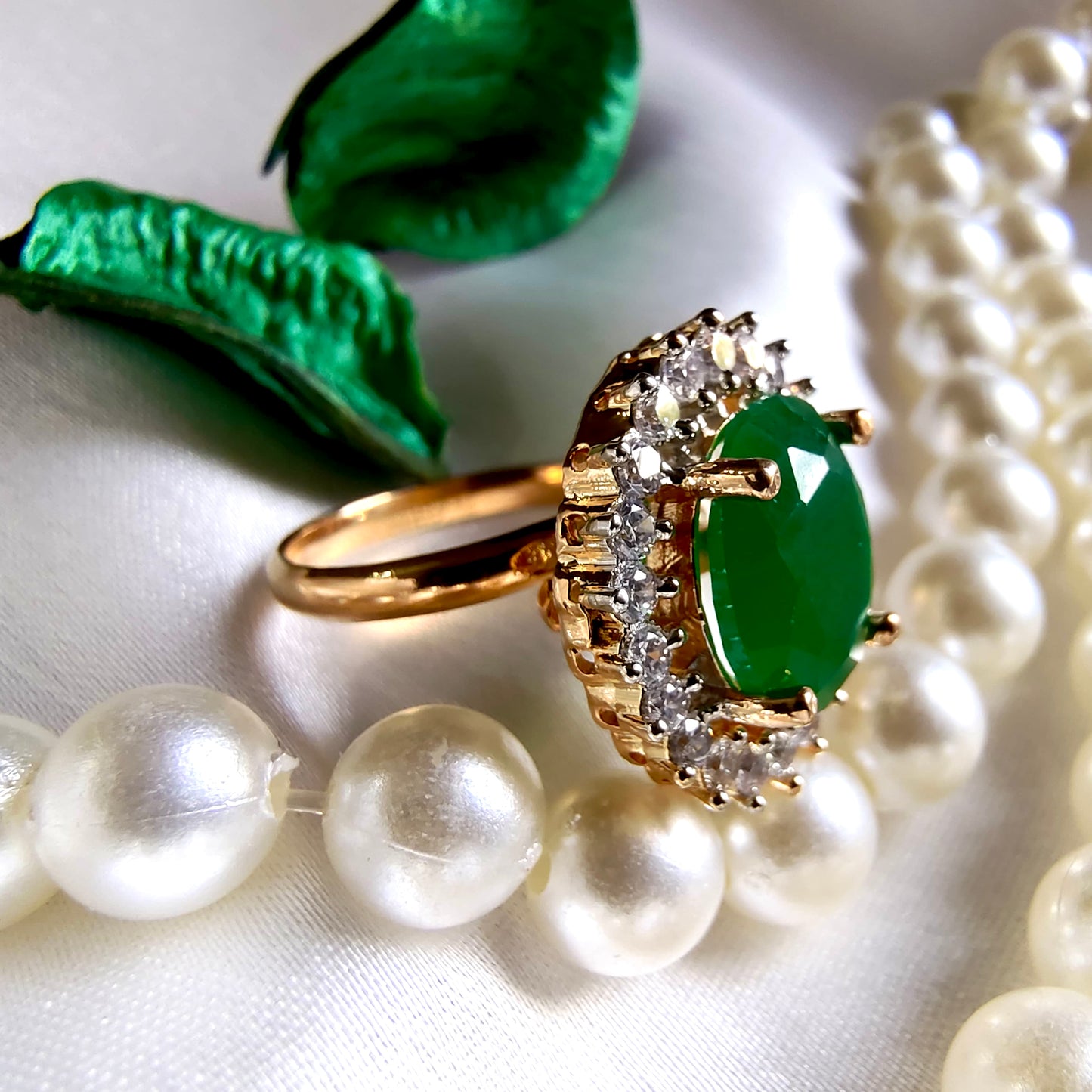 EMERALD ELLA ZIRCONIA RING