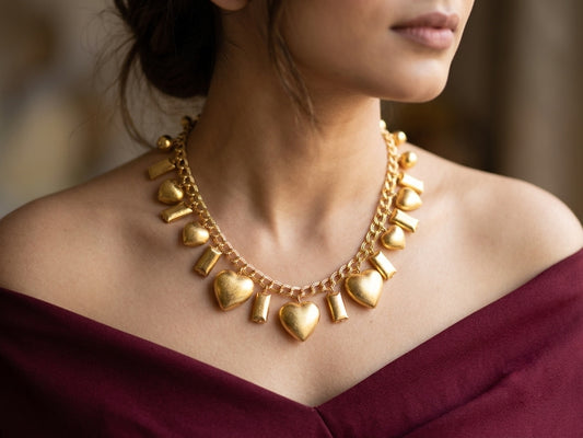 GOLDEN HEART NECKPIECE