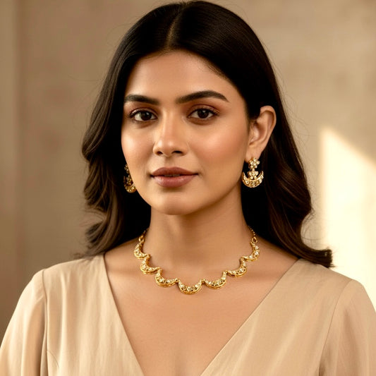 GOLD MOON NECKLACE SET