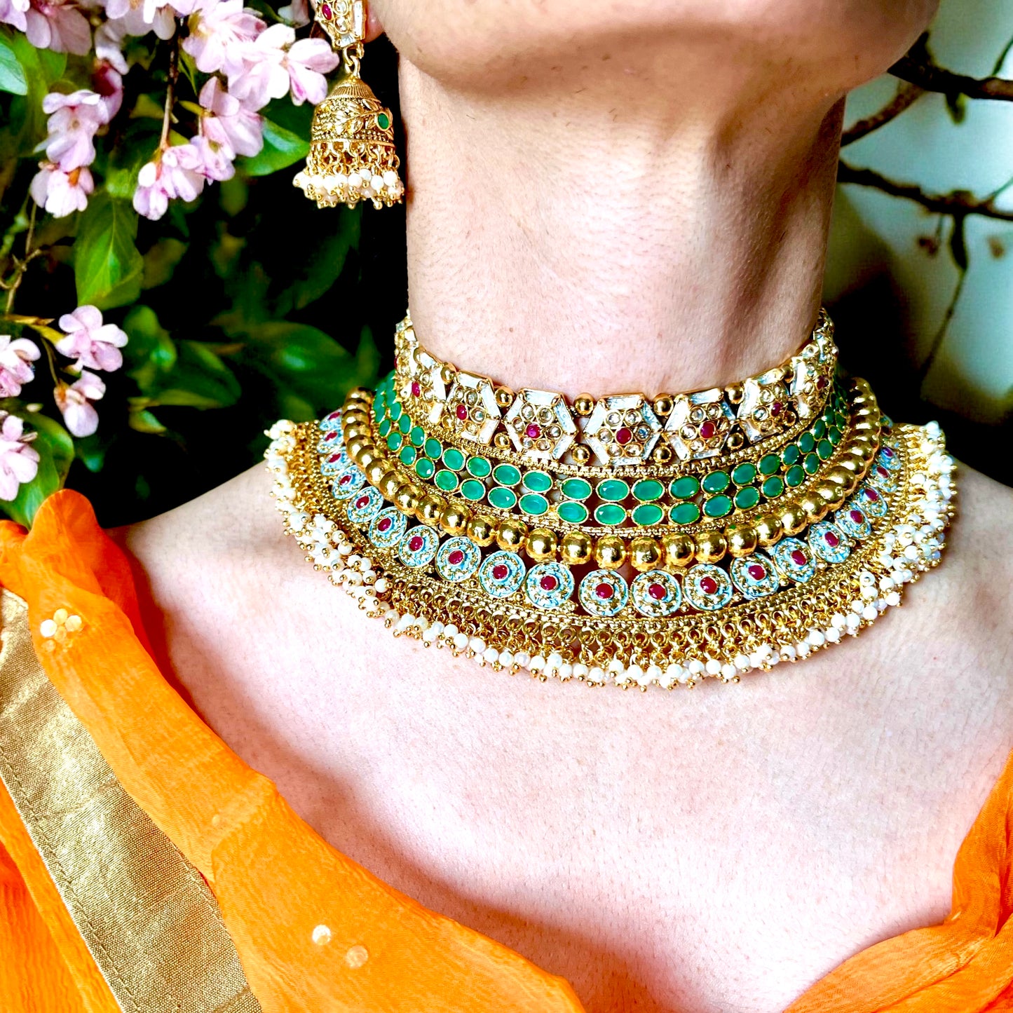 EMERALD RAJRANI CHOKER SET