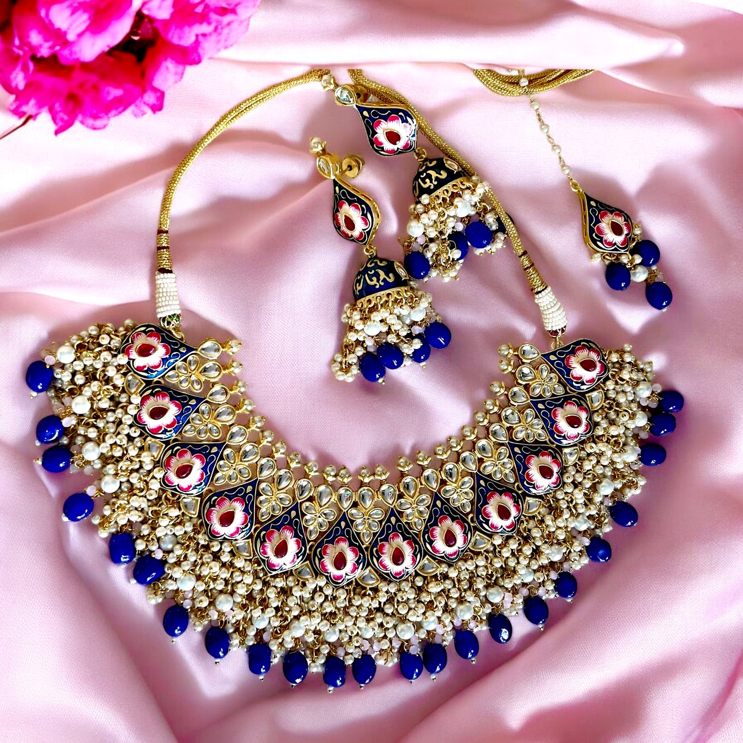 BLUE TRITHI NECKLACE SET