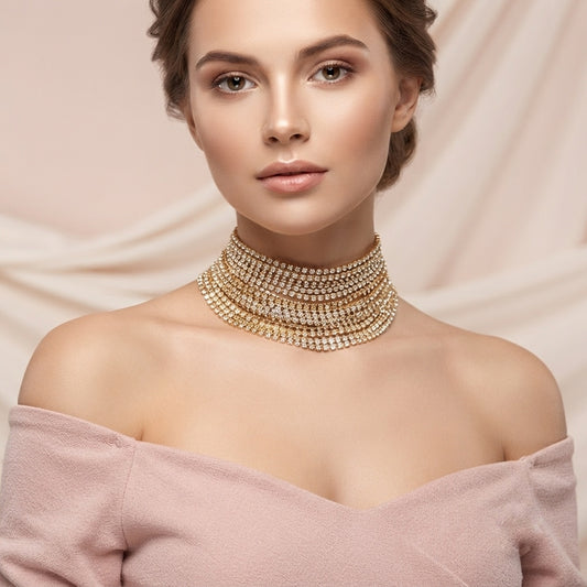 GOLDEN SPARKLY NECKPIECE