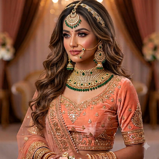 EMERALD KOHINOOR NECKLACE SET