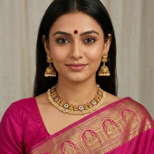 GOLDEN DHANALAXMI NECKLACE SET
