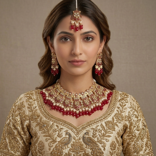 RUBY SUNHERI NECKLACE SET