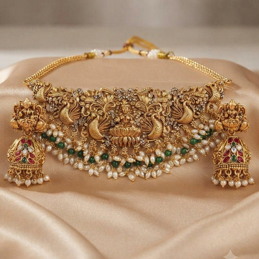 GOLDEN REVATHI CHOKER SET