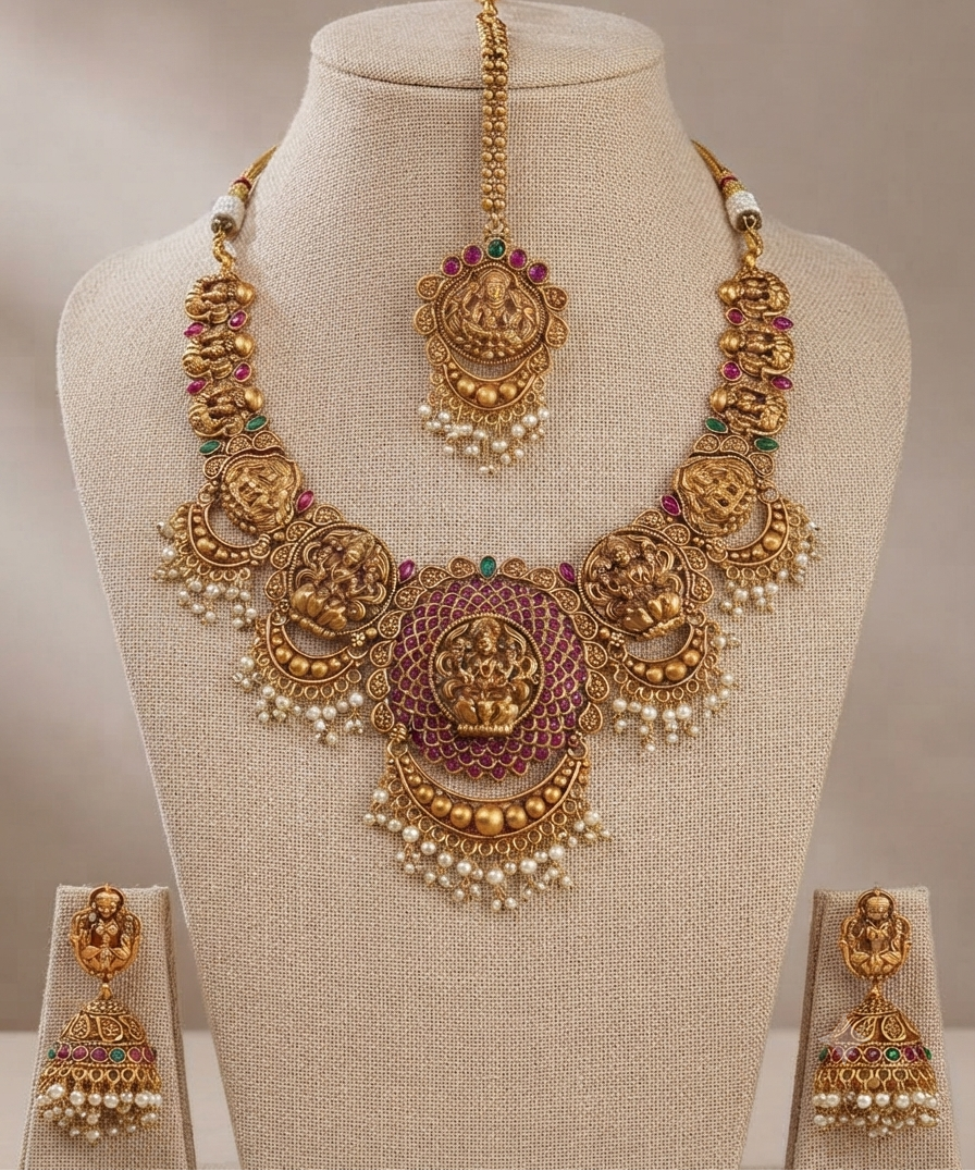 GOLDEN RUDRANI NECKLACE SET