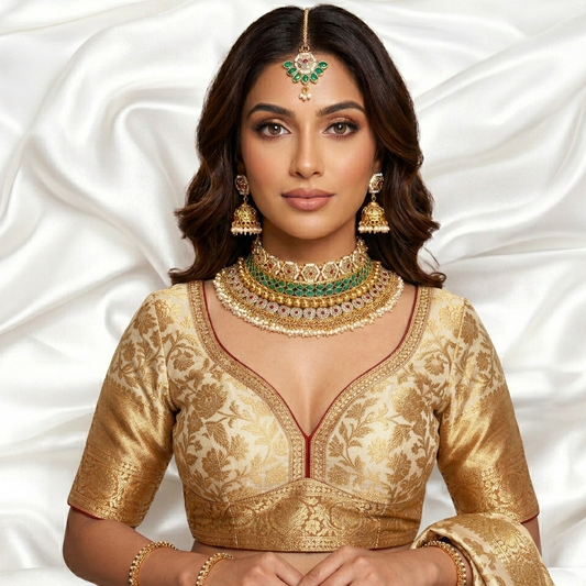 EMERALD RAJRANI CHOKER SET