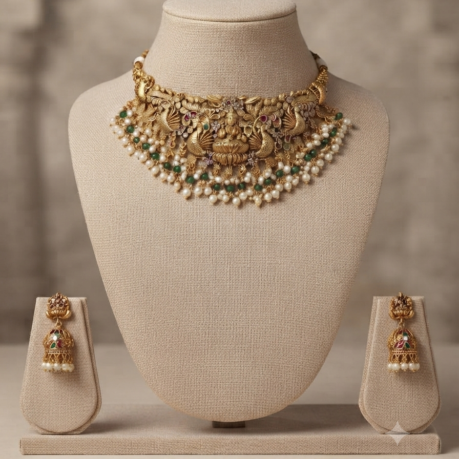 GOLDEN REVATHI CHOKER SET