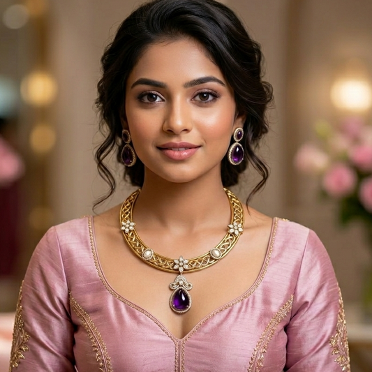 PURPLE SUNSHINE HASLI NECKLACE SET