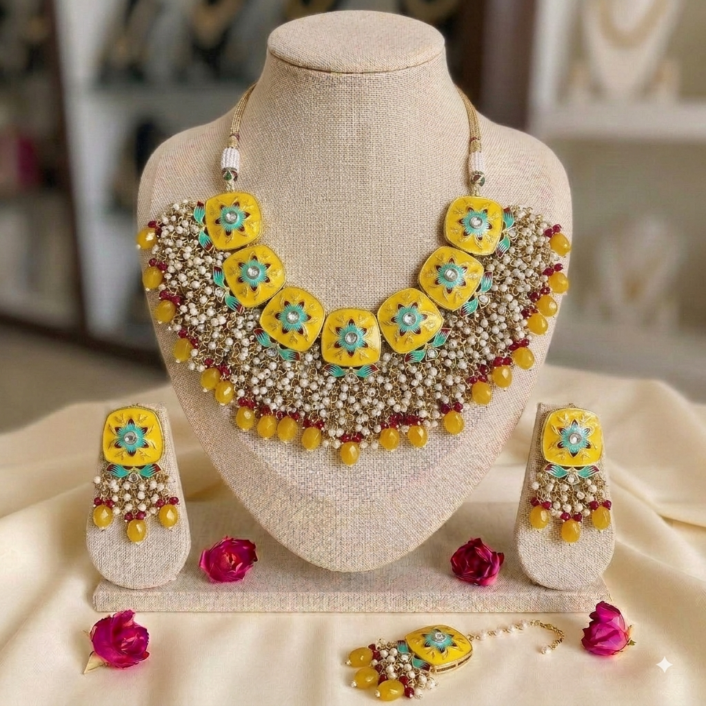 YELLOW KAVYA NECKLACE SET