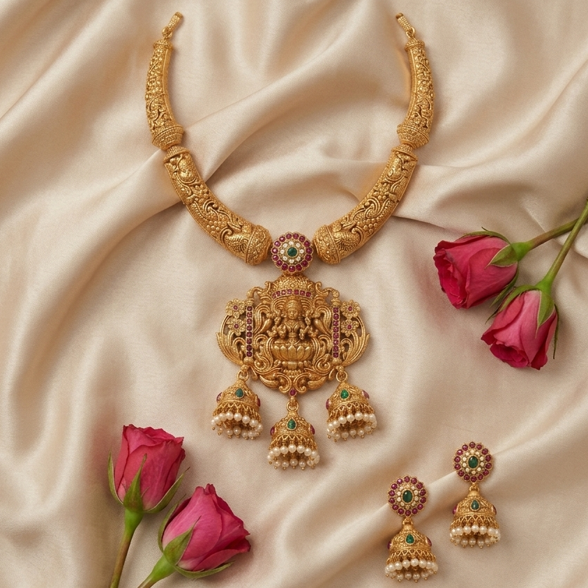 GOLDEN DEVYANI NECKLACE SET