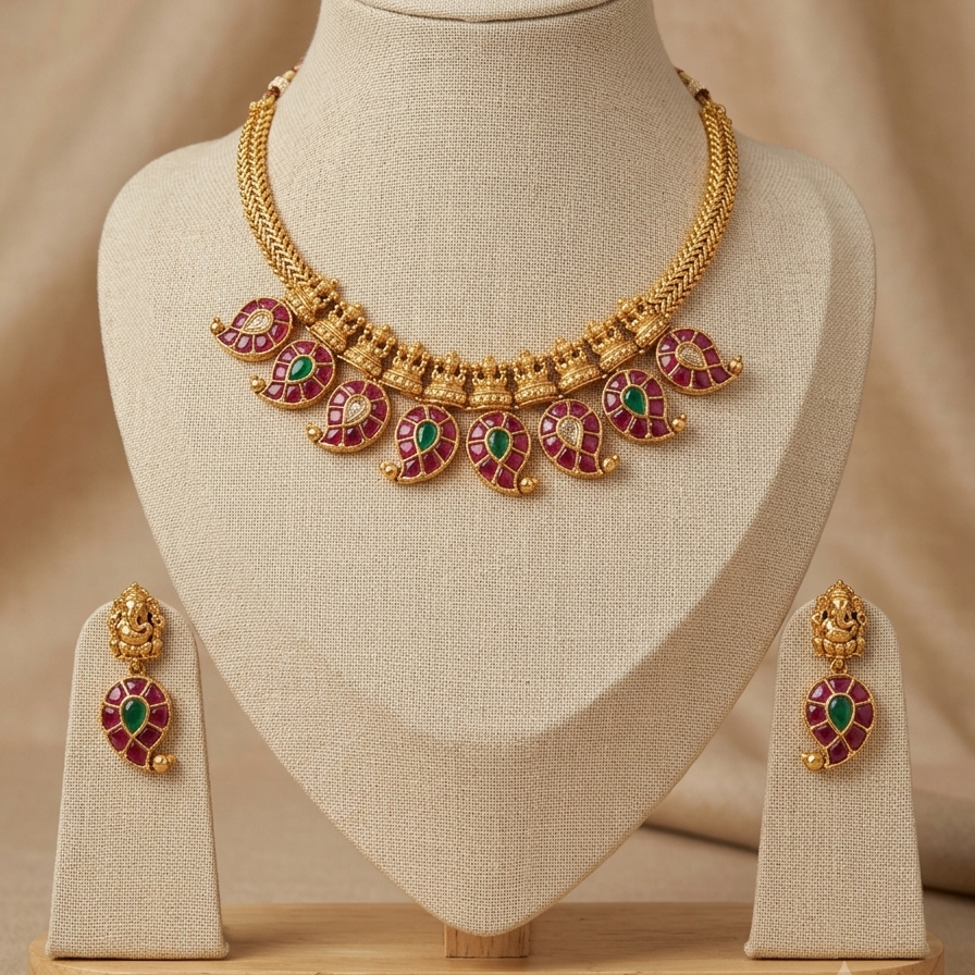 GOLDEN SHYAMLI NECKLACE SET