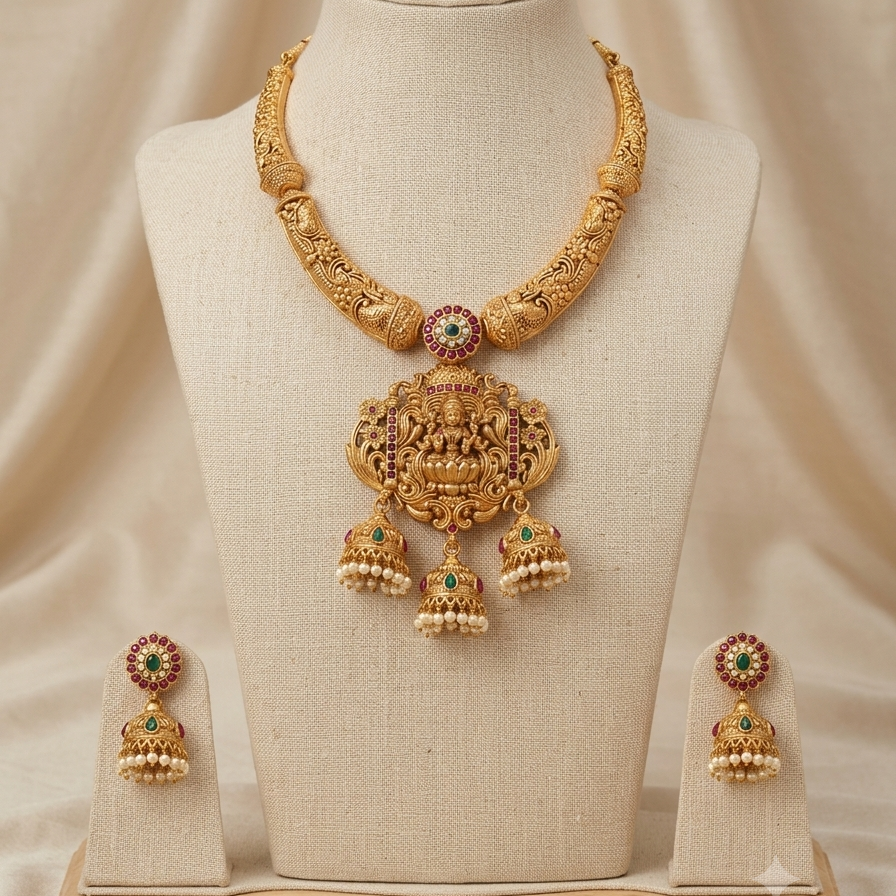 GOLDEN DEVYANI NECKLACE SET