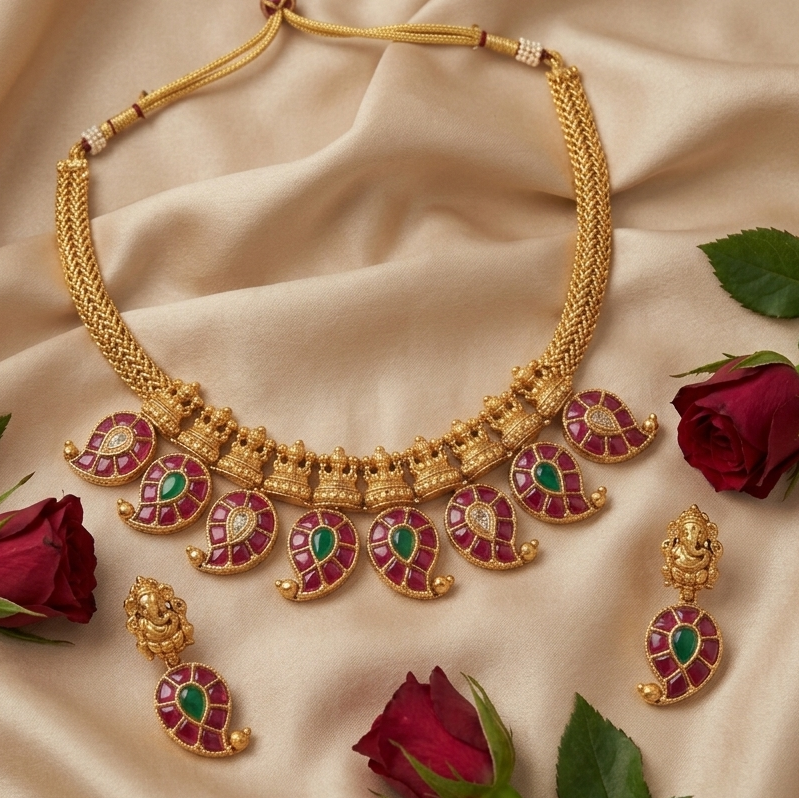 GOLDEN SHYAMLI NECKLACE SET