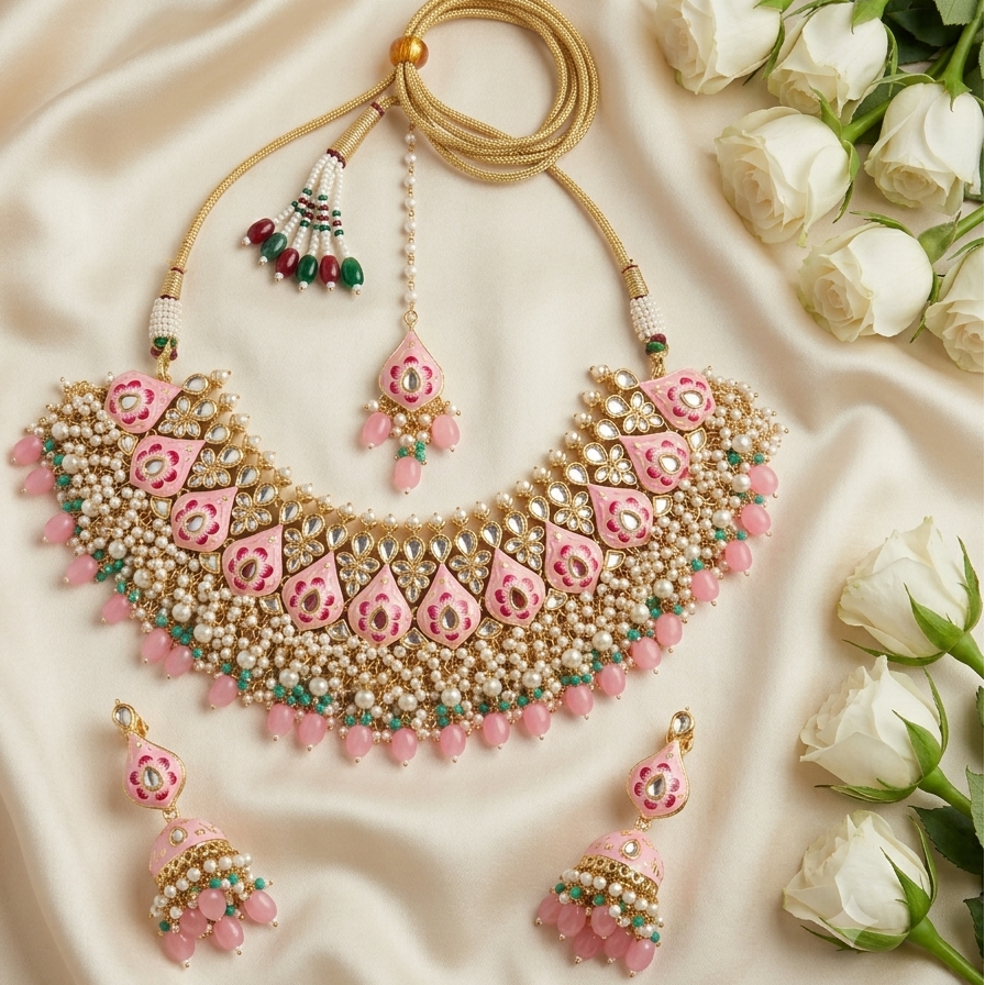 PINK AARNA NECKLACE SET