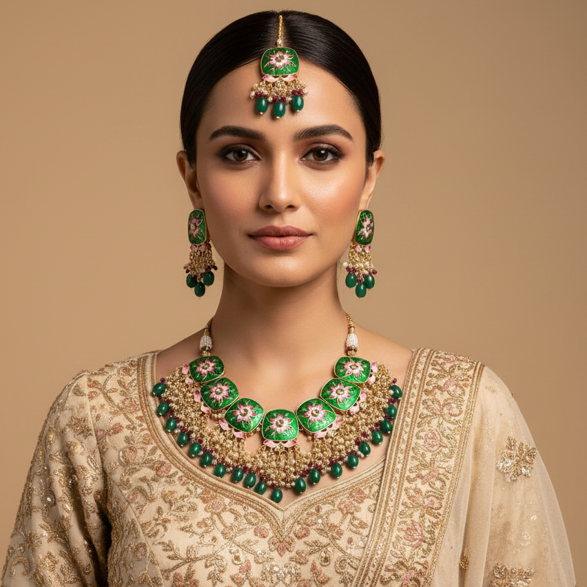 EMERALD AADHYA NECKLACE SET