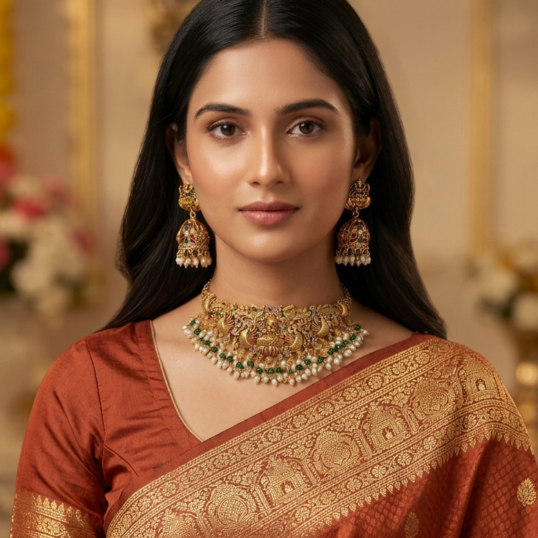 GOLDEN REVATHI CHOKER SET