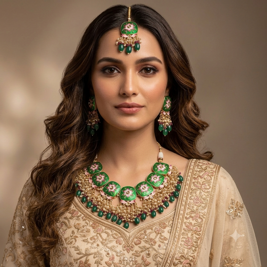 EMERALD AADHYA NECKLACE SET