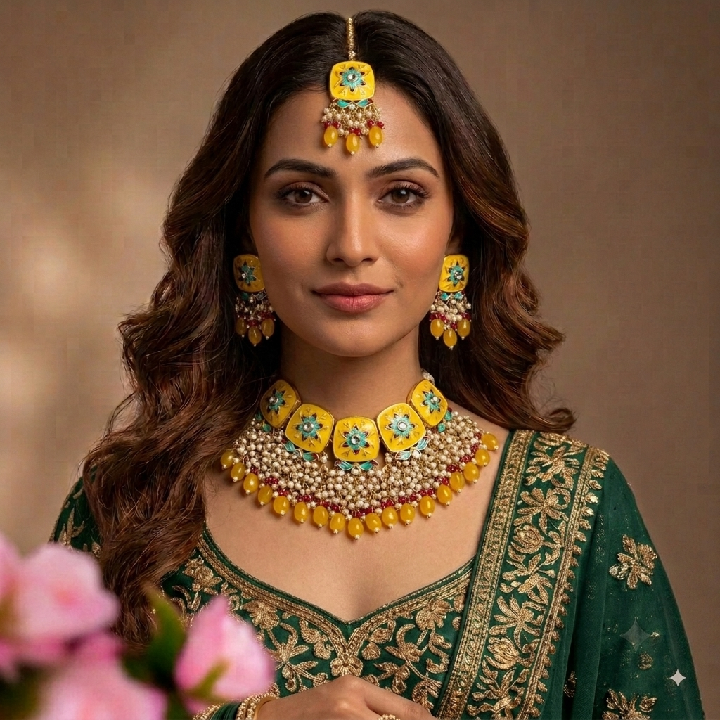 YELLOW KAVYA NECKLACE SET