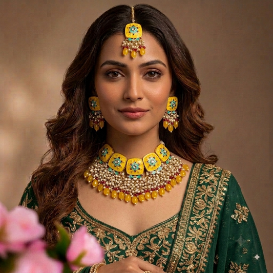 YELLOW KAVYA NECKLACE SET