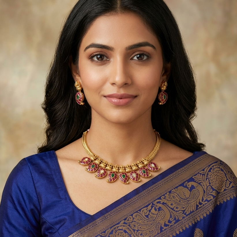GOLDEN SHYAMLI NECKLACE SET