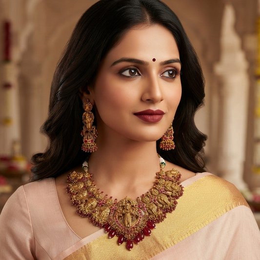 GOLDEN GANESHA NECKLACE SET