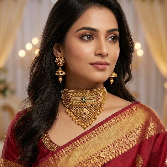 GOLDEN RAJPUTANA CHOKER SET