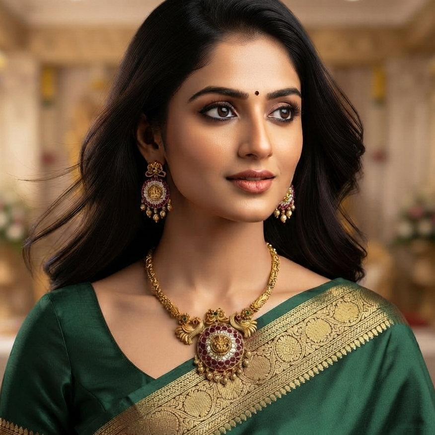 GOLDEN LAKSHMI NECKLACE SET