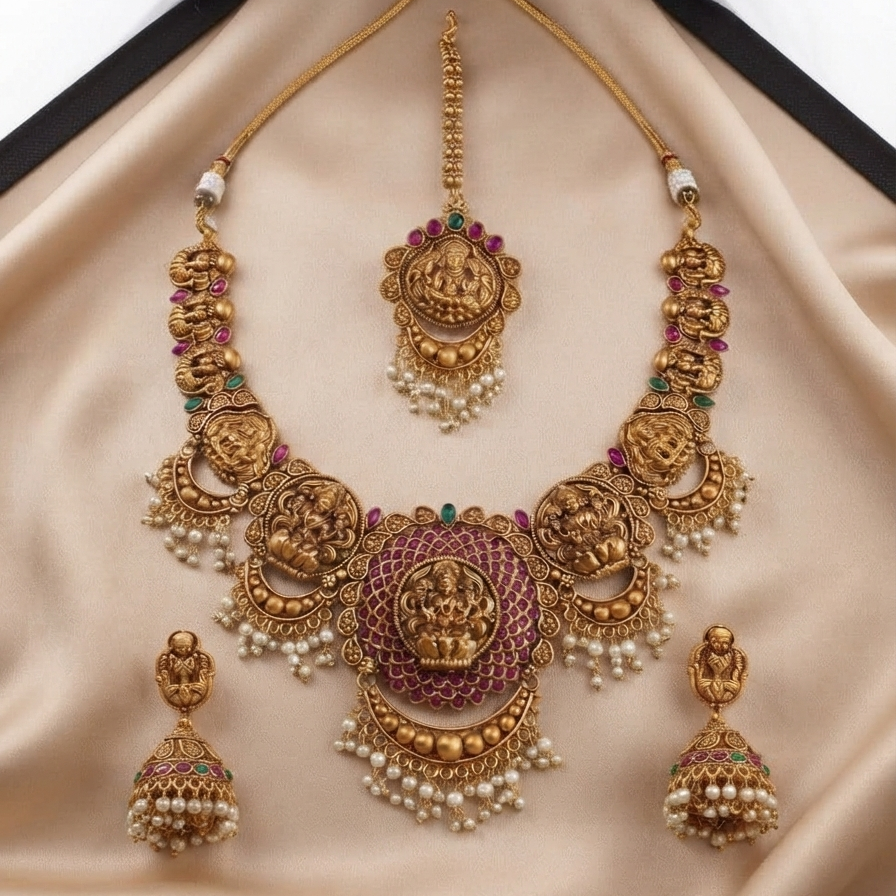 GOLDEN RUDRANI NECKLACE SET