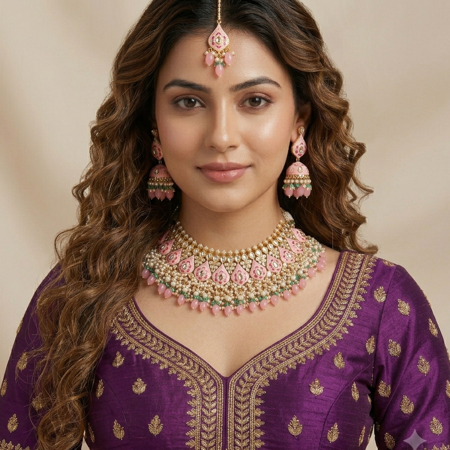 PINK AARNA NECKLACE SET