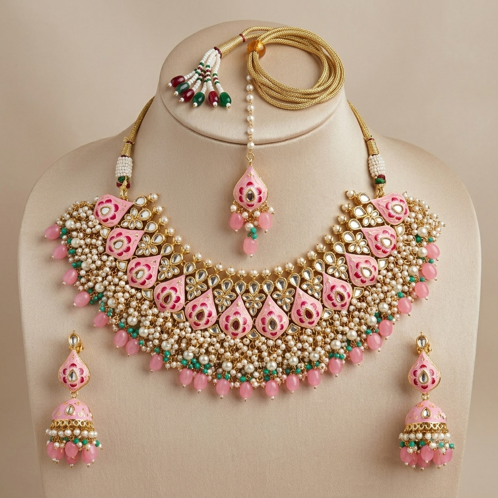 PINK AARNA NECKLACE SET