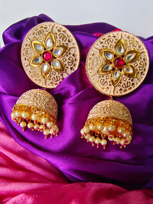 PEACH GOLDY JHUMKIS