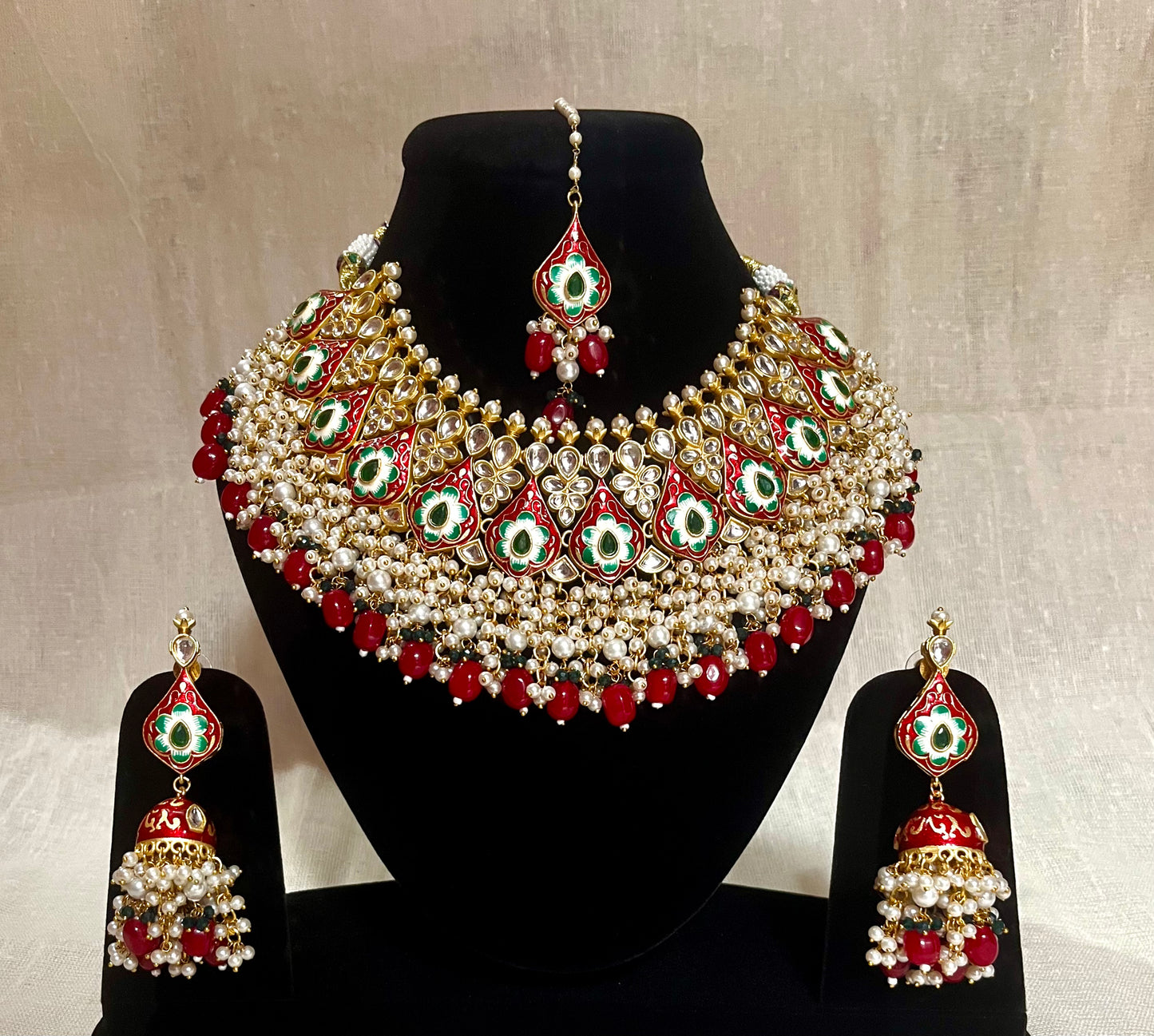 RUBY JWALA NECKLACE SET