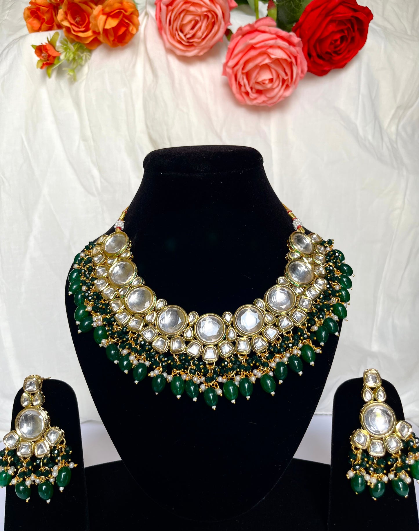 EMERALD PAVANI NECKLACE SET