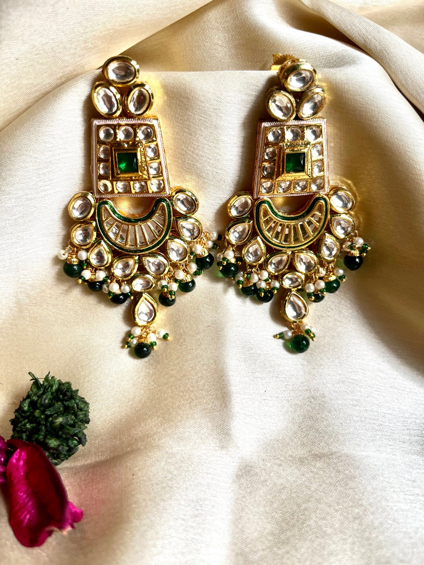 EMERALD HEER CHANDBALI EARRINGS