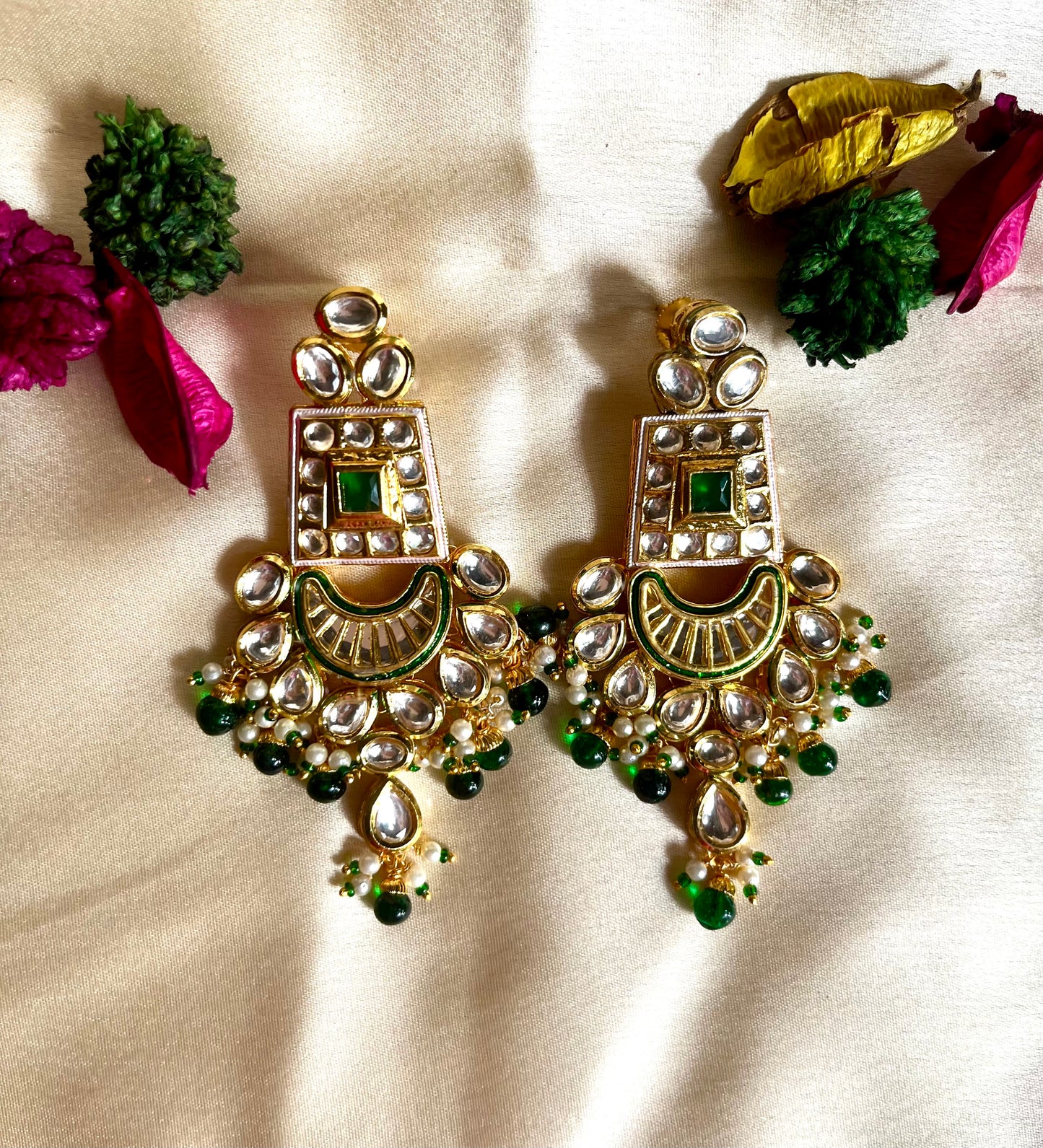 EMERALD HEER CHANDBALI EARRINGS