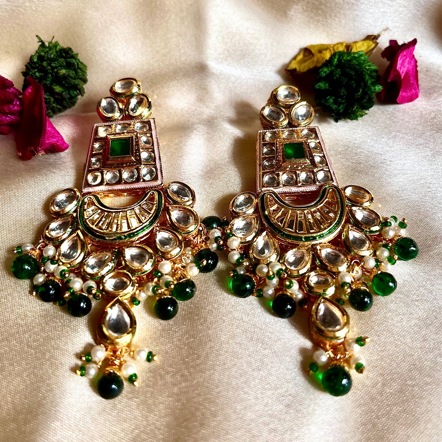 EMERALD HEER CHANDBALI EARRINGS