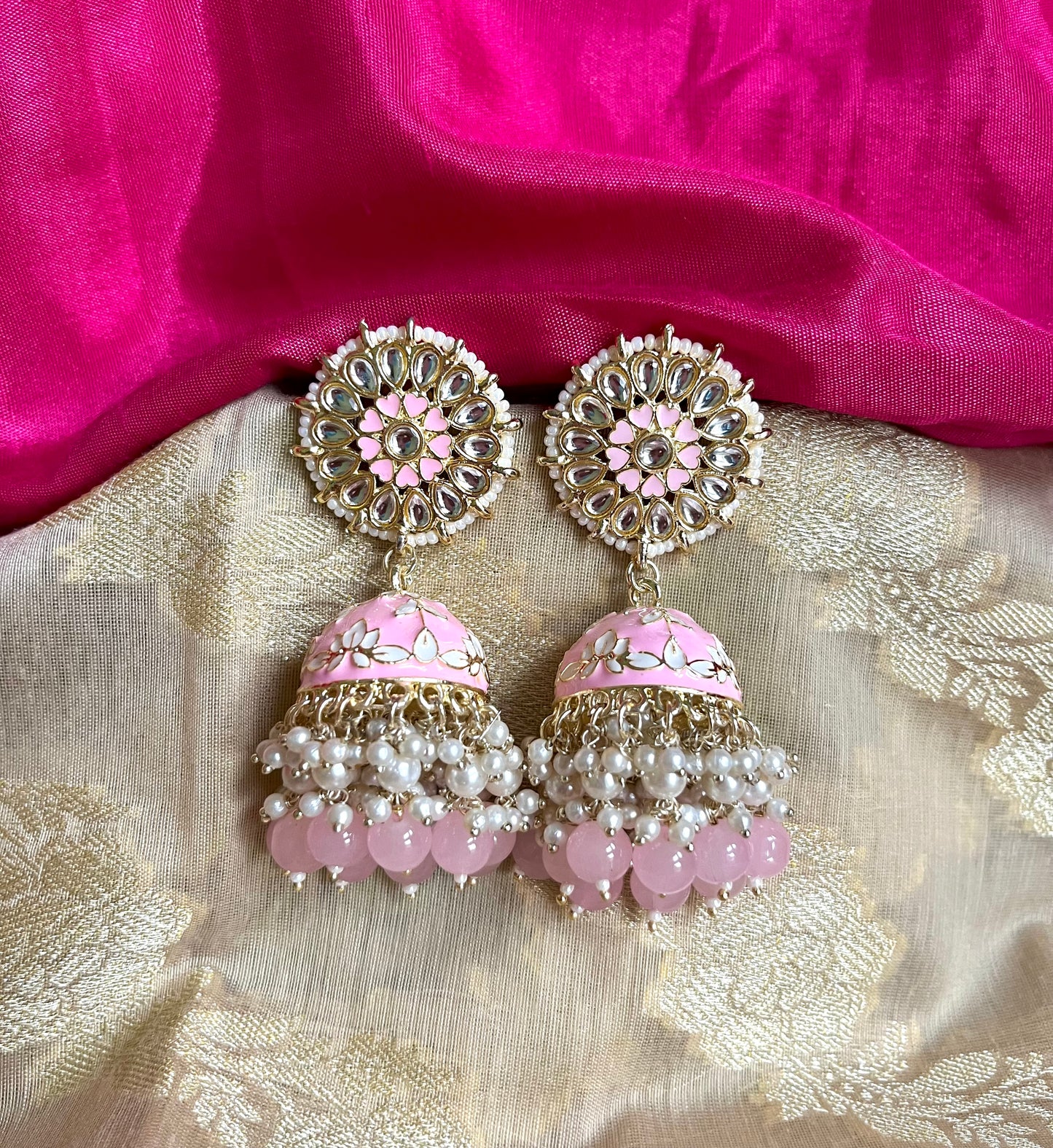 PINK ROOP JHUMKIS