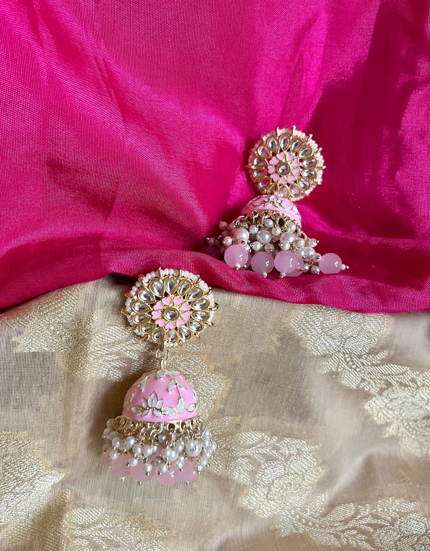 PINK ROOP JHUMKIS