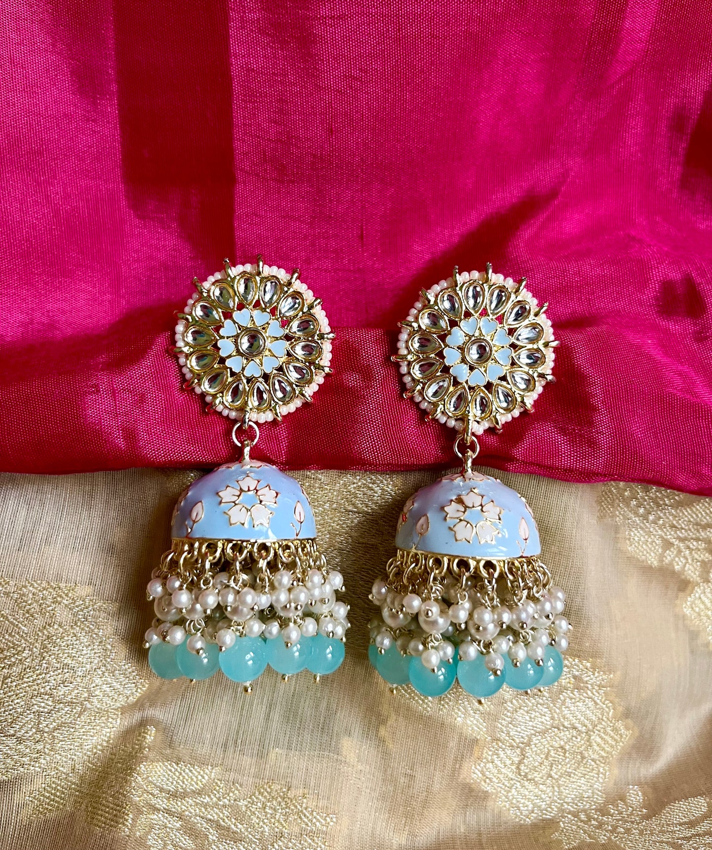 BLUE SHIYA JHUMKIS