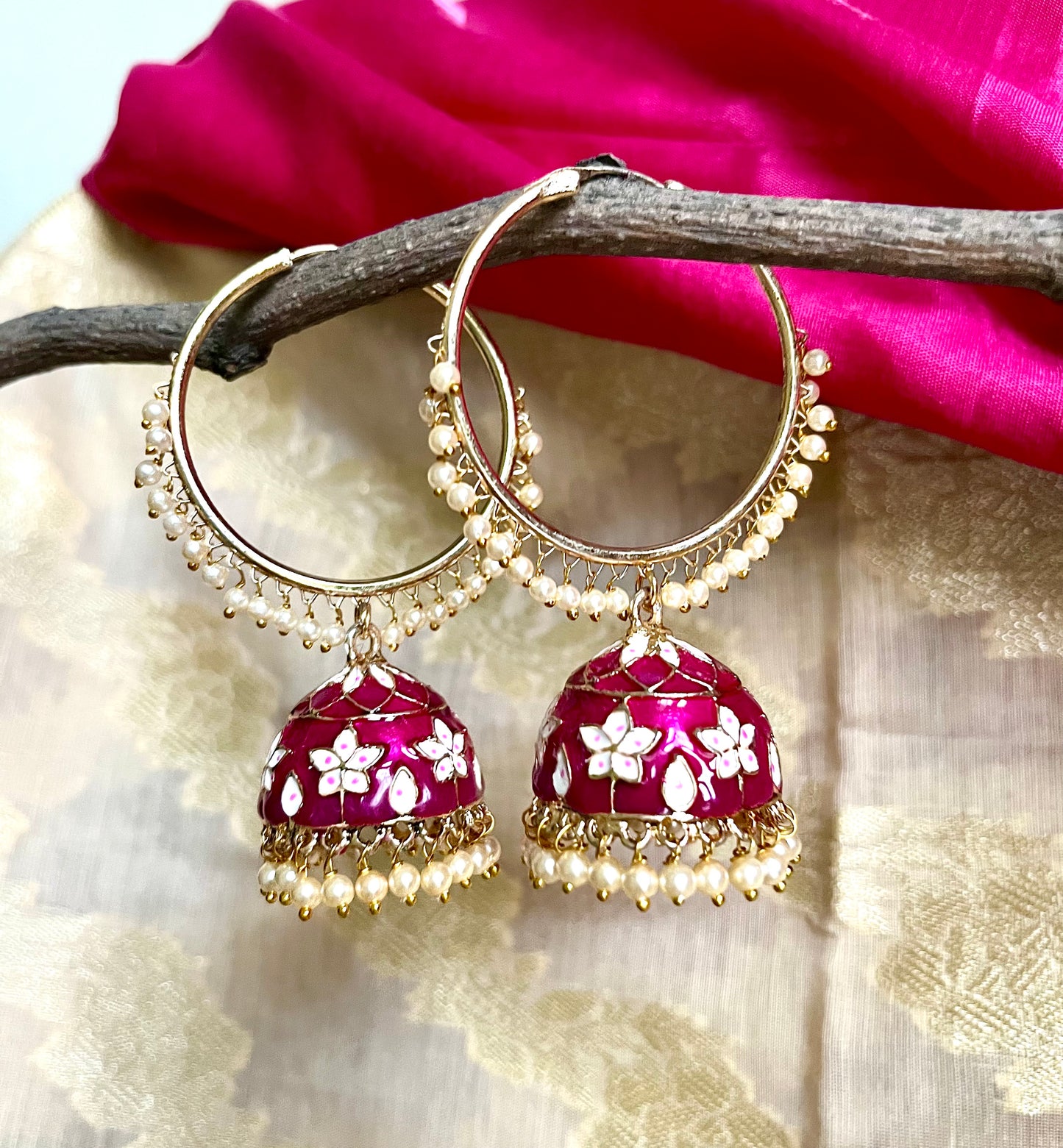 MAGENTA MILLI JHUMKIS